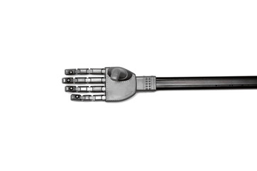 Toy robot hand isolated on the white background.