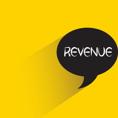 revenue speech bubble on yellow background