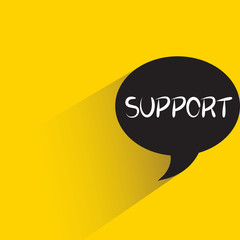 support speech bubble on yellow background