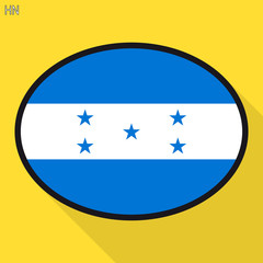 Honduras flag speech bubble, social media communication sign, flat business oval icon.