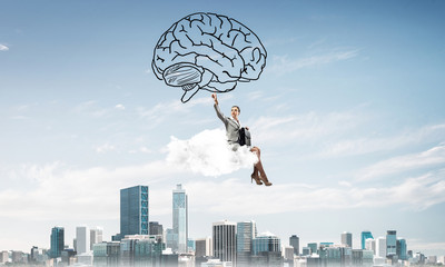 Concept of brainstorming and mind ability with attractive busine