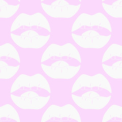 seamless abstract pattern with mouth, female lips, teeth, tongue