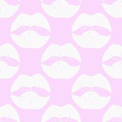 seamless abstract pattern with mouth, female lips, teeth, tongue