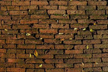 Orange brick floor pattern background