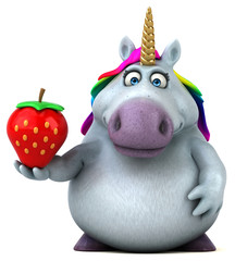Naklejka premium Fun unicorn - 3D Illustration