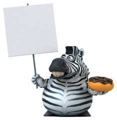 Fun zebra - 3D Illustration