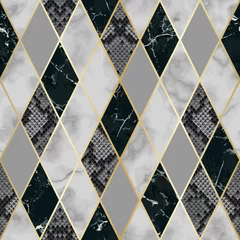 Gardinen Marble and Snakeskin Luxury Geometric Seamless Pattern © kronalux
