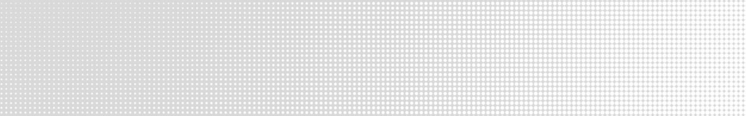 Abstract halftone gradient horizontal banner in white colors