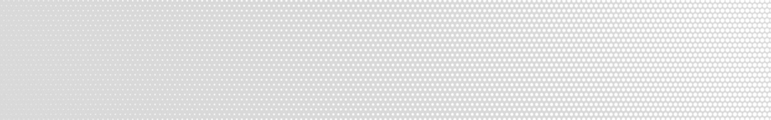 Abstract halftone gradient horizontal banner in white colors