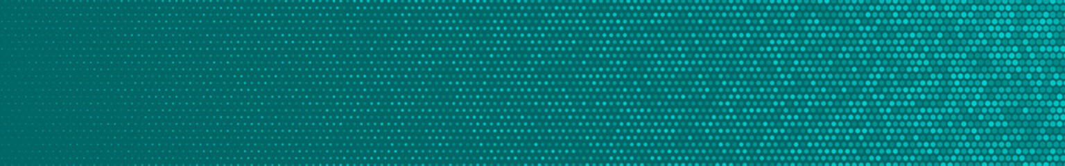 Abstract halftone gradient horizontal banner in randomly shades of light blue colors