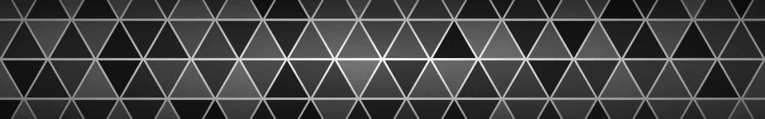 Abstract banner of small triangles in black and gray colors