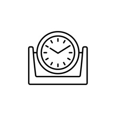Table alarm clock sign. Line vector icon