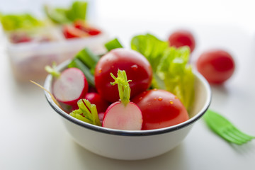 Healthy and fresh vegetables in a bowl.