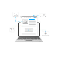 Blog. Blogging and content marketing template design. Website development concept. Vector illustration