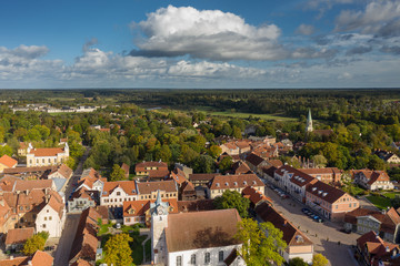 Naklejka premium Kuldiga city aerial view, Latvia.