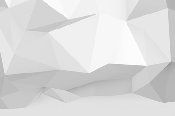 Obraz premium Abstract white polygonal pattern on the wall. Graphic concept for your design