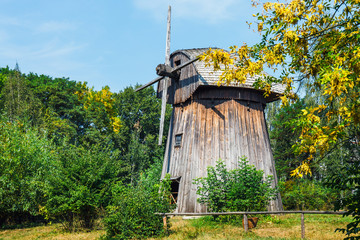 Windmill in open air folk museum in Lublin, Poland. - obrazy, fototapety, plakaty