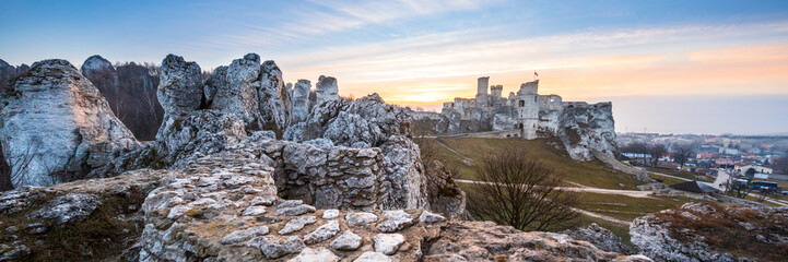 Ogrodzieniec ruins of a medieval castle. Czestochowa region, Poland.