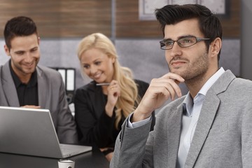 Businessman daydreaming