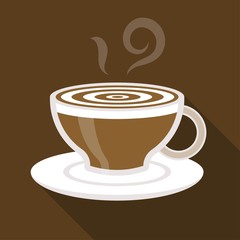 Cup of coffee cappuccino vector, flat design