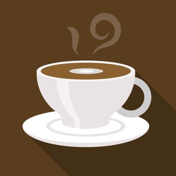 Cup of coffee flat white, flat design