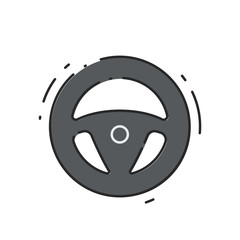 Car drive wheel. Flat abstract icon. Vector illustration
