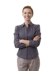 Portrait of confident smiling young woman