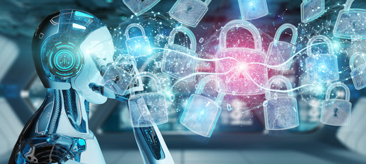 Web security protection interface used by robot 3D rendering