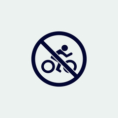 no bike icon, vector illustration. flat icon