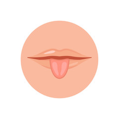 Human mouth with  tongue, Vector illustration design