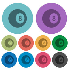 Black eight billiard ball color darker flat icons