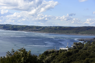 Raglan bay fropm the hill overlooking raglan