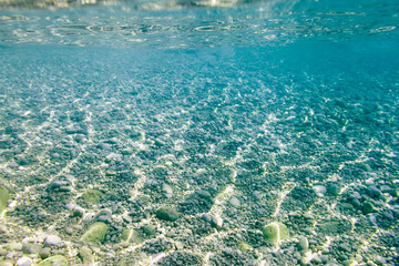 Underwater sea background, ocean landscape