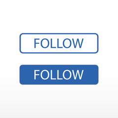 Follow. Blue buttons for social media. - 224110643