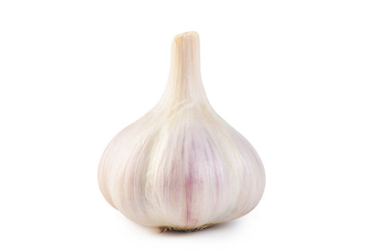 Fresh garlic closeup isolated on white background