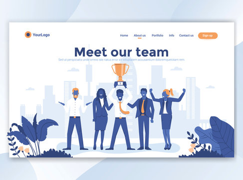 Flat Modern Design Of Wesite Template - Meet Our Team