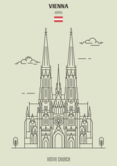 Votive Church in Vienna, Austria. Landmark icon
