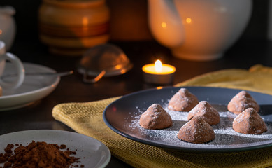 Fototapeta premium homemade chocolate truffles