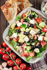 Greek salad with fresh vegetables