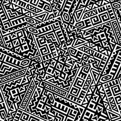 Geometric seamless pattern created in trendy ethnic style. Unique boho tile. Perfect for textile design, wrapping paper, wallpaper, site backdrop and screens background.