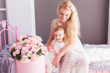 Bouquet of flowers from dad in the room