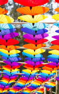 Colorful Umbrellas Floating