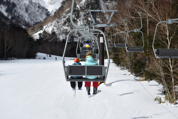 Skiing in winter