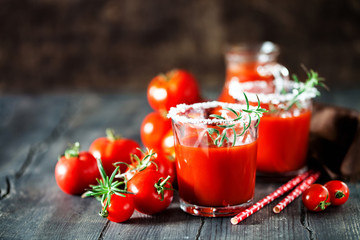 Glass of fresh tomato juice