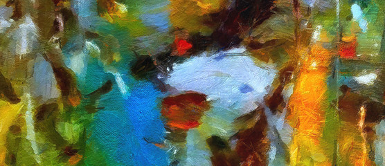 Fototapeta premium Abstract grunge texture background. Stock abstraction art on canvas. Realistic digital painting. Amazing simple design pattern for backdrop.