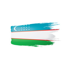 Uzbekistan flag, vector illustration on a white background.