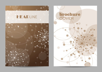Brochure template layout design. Abstract geometric background with connected lines and dots