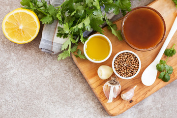 Ingredients for homemade sweet and sour sauce