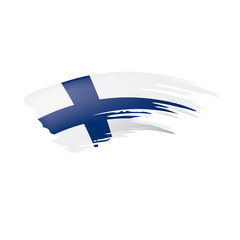 Obraz na płótnie Canvas Finland flag, vector illustration on a white background.