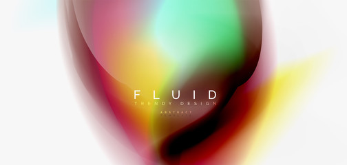 Color flowing wave, trendy liquid design template